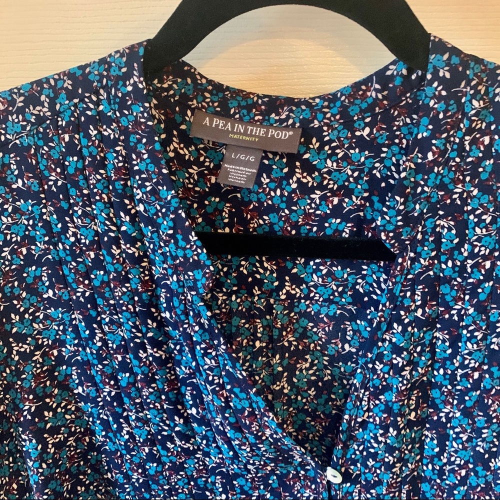 Button Front Maternity Blouse - Picture 2 of 3